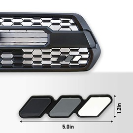 JINGSEN Tri-Color Grille Badge Logo Decoration Accessories car Truck Label Tacoma 4Runner Tundra Rav4 Highlander's T-G3Y Three-Color Badge Logo Barbecue Grill (White-Light Gray-Black)
