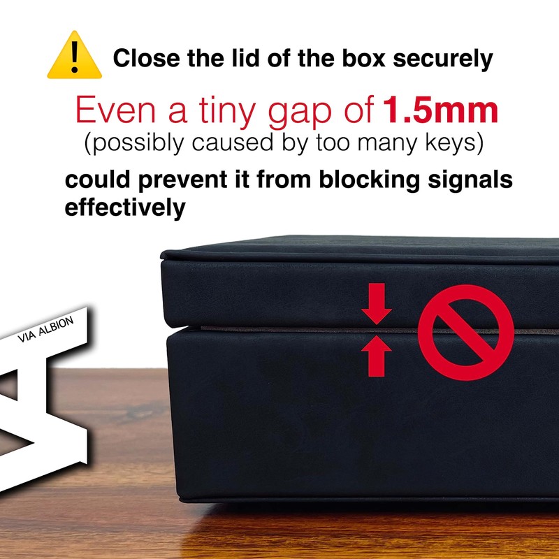 VIA ALBION® Anti-Theft Faraday Box & Pouch for Car Keys