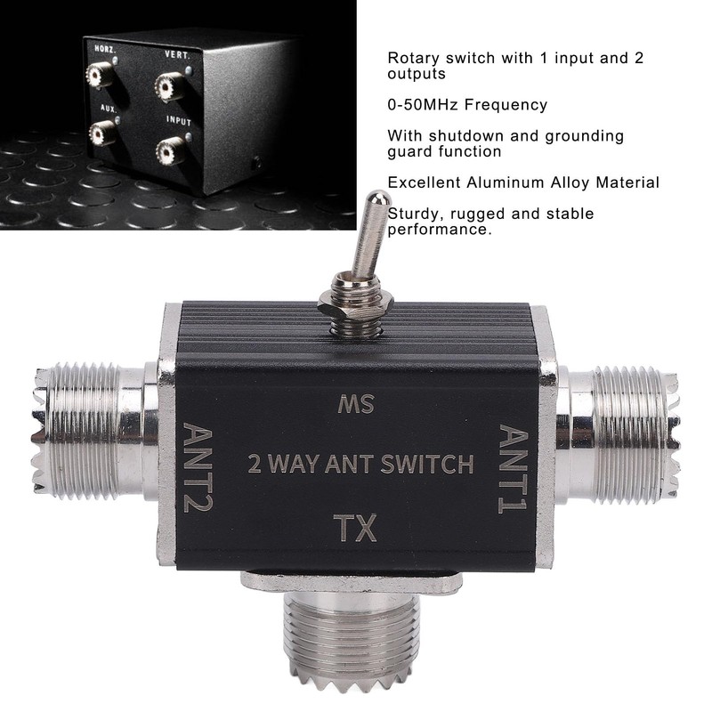 Antenna Switch DC-500MHz 2 Way Antennae Splitter for Ham Radio