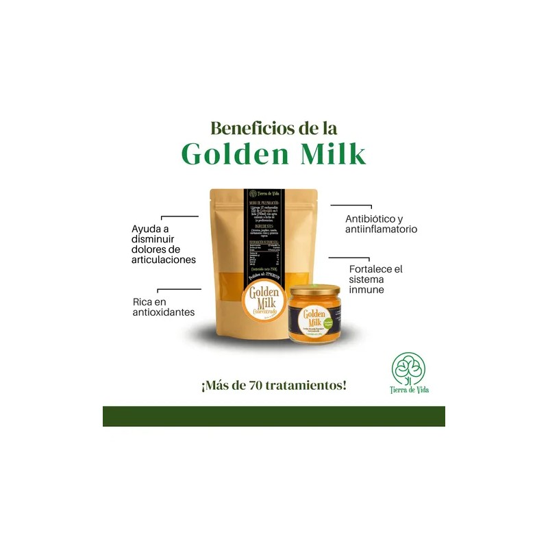 Golden Milk 500g Leche Dorada Vegana Rinde 250 Tazas Delicio