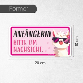 Vehicle Sticker Beginner Lama Pink I 20 x 10 cm I kfz776