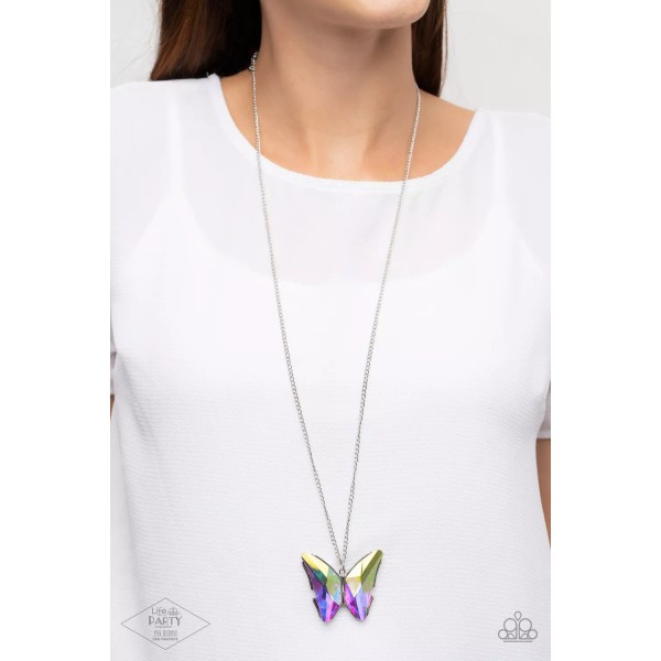 Paparazzi The Social Butterfly Effect Multi Necklace SMOKE AND PET