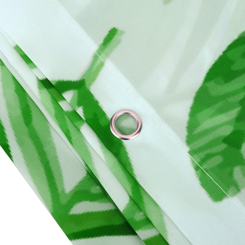 Unique Plant Leaves Pattern Shower Curtain Waterproof Mildew Proof Bathroom