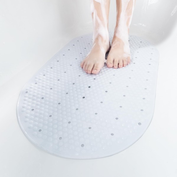 HITSLAM Oval Bath Mat Non Slip Anti Mould, 68 x