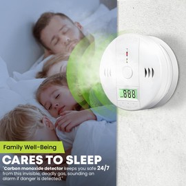 3 Pack Portable Carbon Monoxide Detectors, CO Gas Detector Alarm with Advanced Digital Display LED Light, First Alert Carbon Monoxide Detector for Home, Office, Hospital, Restaurant etc.