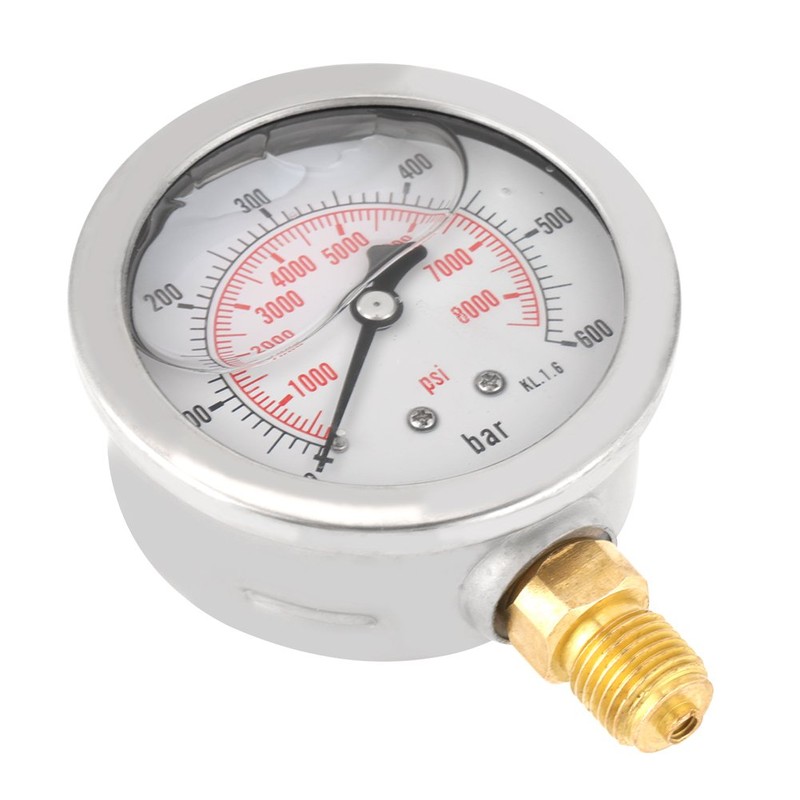 Pressure Gauge 0-600Bar G 1/4 Inch 63 mm Dial Hydraulic
