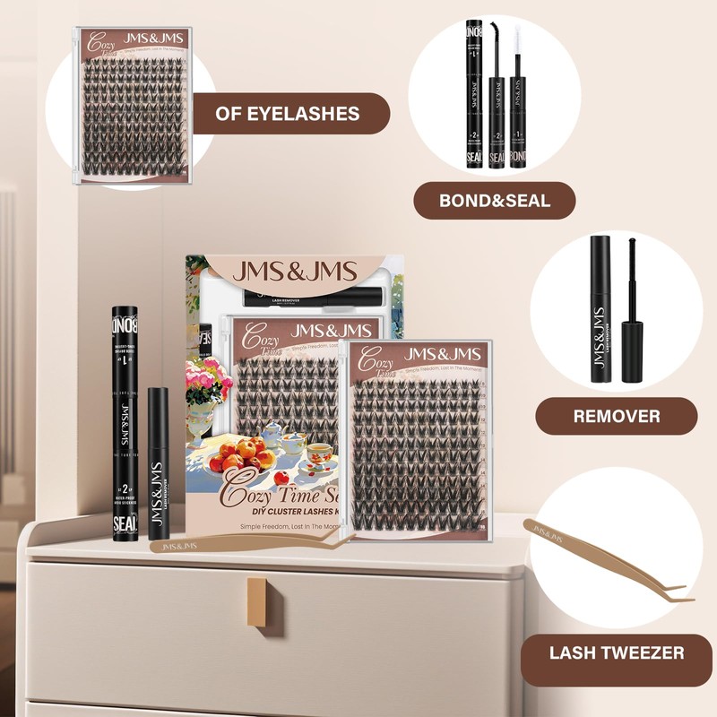 JMS&JMS Lash Clusters Kit Lash Extension Kit 144Pcs C Curl