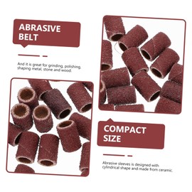 FELTECHELECTR Nail Drill Grinding Head Sanding Bands Grit Abrasive Sleeves 100pcs Sandpaper Bands for Manicure Tools