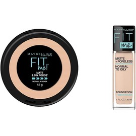 Maybelline Polvo Compacto Matte + Base Fit Me Matte – Acabado Natural y Sin Brillo