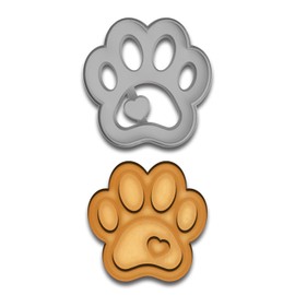 Dog Paw with Heart Cookie Cutter - 3x3 Inches, Perfect for Pet Lovers and Dog Treats