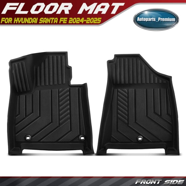 Unbranded 2x Front Side Black Floor Mats for Hyundai Santa