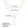 PDWZNBA Layered Initial Necklace for Women, 14K Real Gold Plated