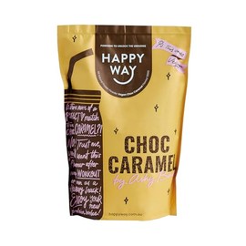 HAPPY WAY Ashy Bines Choc Caramel Vegan Protein Powder - 500g | Smooth, Sweet Combo of Cocoa and Caramel Flavour | Supports Toning & Muscle Recovery | Ideal for Shakes, Smoothies & Healthy Recipes