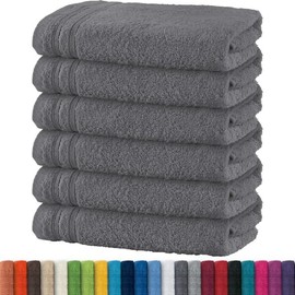 Erwin Müller Heidelberg Hand Towels, 100% Cotton, Anthracite, Size 50 x 80 cm, Absorbent, Good Drying, Compact, Lightweight Quality, Ideal for Sports, Beach, Travel (Other Colours)
