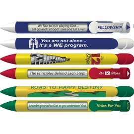 Greeting Pen Recovery Pens- Fellowship/12 Step Recovery/Vision For You Trio Rotating Message 6 Pen Set (36078)