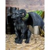 Ebros Crouching Ram Horned Gargoyle Statue in Faux Stone Finish