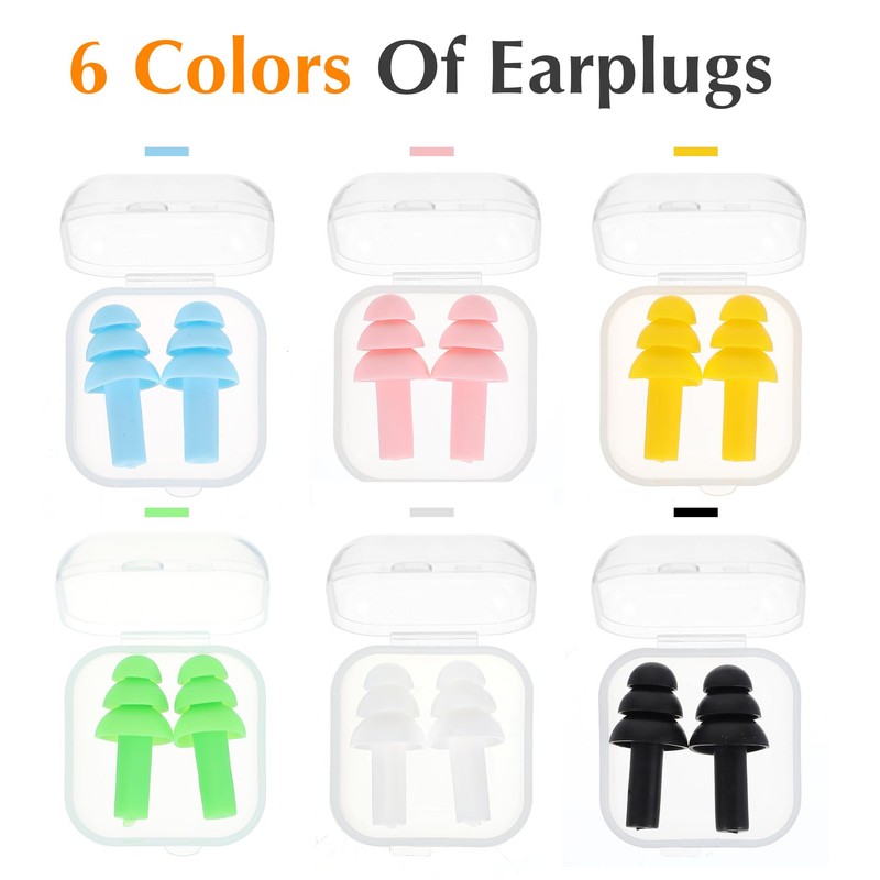 6 Pairs Small Ear Plugs for Sleeping, Soft Earplugs
