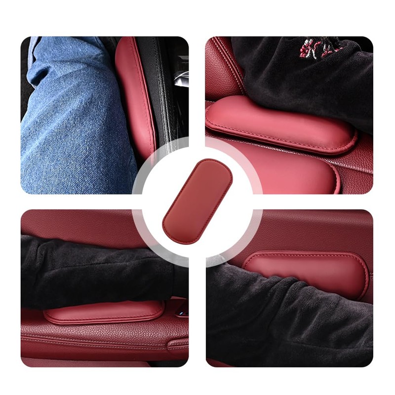 Stacool 2PCS Car Door Armrest Pads,Soft Leather+Memory Foam Car Knee