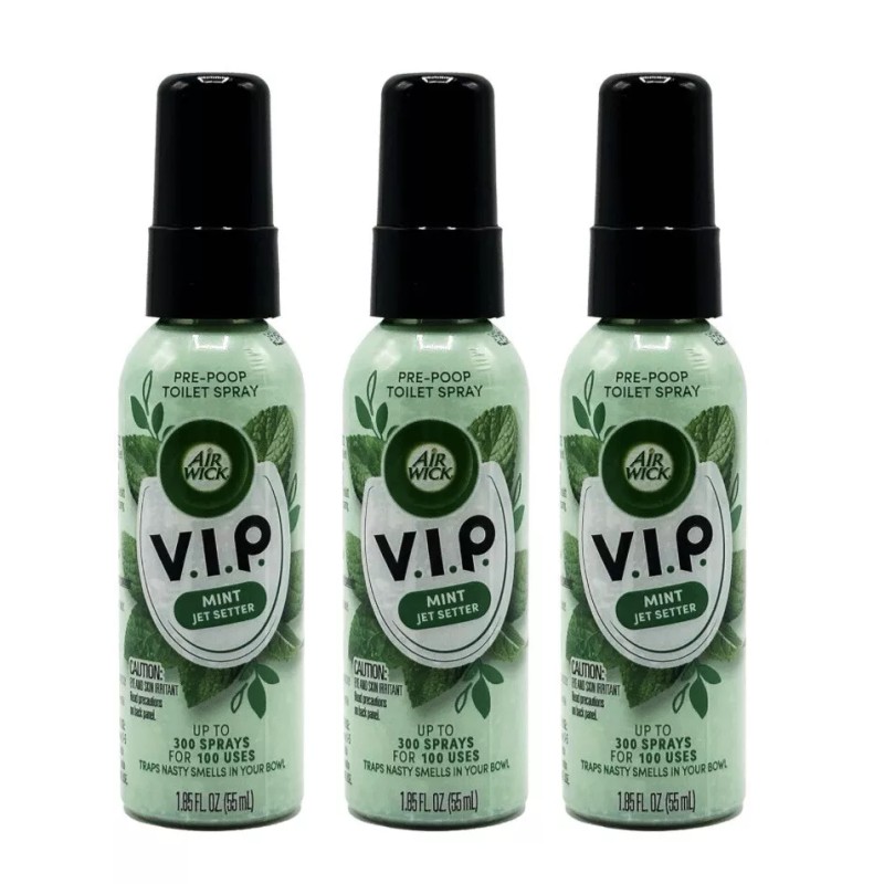 Air Wick V.I.P. Pre-Poop Toilet Spray, Mint Jet Setter (pack