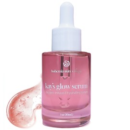 Bohemia Skin Kay's Glow Vitamin C Serum for Face Toner with Illuminating Oxygen & THD, Brightening AHA Dark Spot Remover & Anti-Aging Serum, Hydrating Primer for Smooth Makeup, 1 fl oz