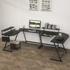 SHW 51 x 51 Inches Vista L-Shaped Desk with Monitor