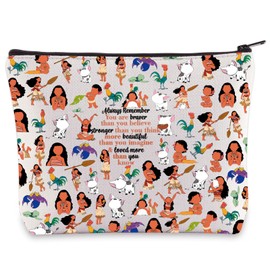 WZMPA Princess Moana - Bolsa de cosméticos con cierre para regalar a los fans de Moana, Moana, Bolsa de cosméticos