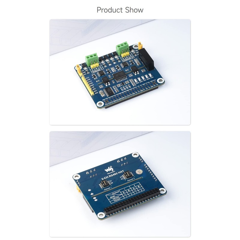 Waveshare 2-Channel Isolated RS485 Expansion HAT, Compatible with Raspberry Pi