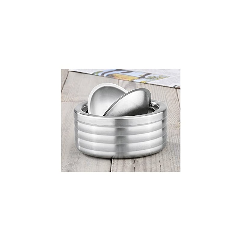 Ashtray with Lid Stainless Steel Wind Ashtray Folding Storm Ashtray