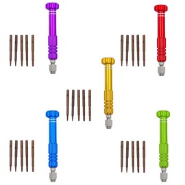 5-in-1 Multifunctional Small Magnetic Precision Pocket Mini Screw Driver Set for Eyeglass,Watch, Smartphone, Tablet, Jewelry Repair Tool Kit-Red