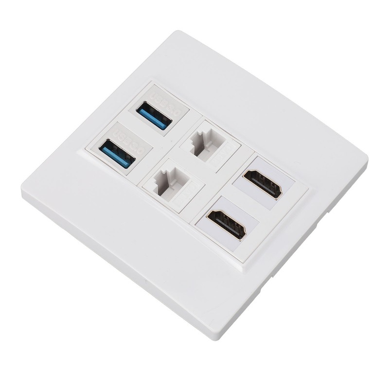 6 Port Multimedia Wall Plate 5Gbps 4K 60HZ HD Multimedia