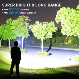 NJ FOREVER LED Rechargeable Headlamp, 900000 Lumens Super Bright Head Lamp with 5 Modes, 90°Adjustable, USB Rechargeable, Waterproof LED Headlamps for Adults Camping, Hiking, Climbing (2 Pack)