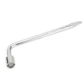 Garosa llave de llanta de repuesto para gato Extensión de Llave de Tubo Hexagonal Tipo L con Zócalo de Extremo Ranurado de Acero Herramienta de Reparación Manual para maquinaria (19 mm)