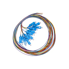 LINK SC Single Mode Simplex MT 2 Pigtail Optical Fibre Coloured Connector Set of 12