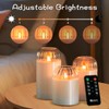 LEDHOLYT Rechargeable Jar Flameless Candle, Flashing LED Pillar Real Wax