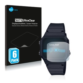Savvies 6 Pack Screen Protector compatible with Casio Unisex A168WA-1YES Protection Film Clear