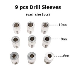 ANPTGHT Self Centering Doweling Jig Woodworking Joinery Hole Drill Guide with 6/8/10mm Positioner Locator Tool Red Wave Hardware Precise Punch Drilling Jig Kit