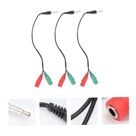 KOMBIUDA 3pcs Audio Splitter Adapter Headphone Speaker Cable Compact Lightweight Connect Headphones Speakers Simultaneously for Laptop Mobile Use