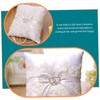 STOBAZA Elegant Lace Wedding Ring Pillow Romantic Heart Shaped Design