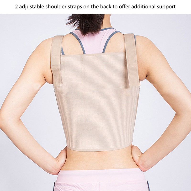 Chest Support Brace Widen Fixation Adhesive Adjustable Shoulder Strap Breathable