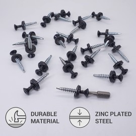 Marcopol Pack of 30 Metal Roofing Torx Screws 4.8 x 35 mm Painted Self-Drilling Screws with EPDM Washers Tapping Screw (30, Anthracite Grey RAL 7016)