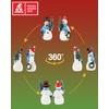 Set of 2 Resin Snowman Figurines with Light-Up Christmas Tree