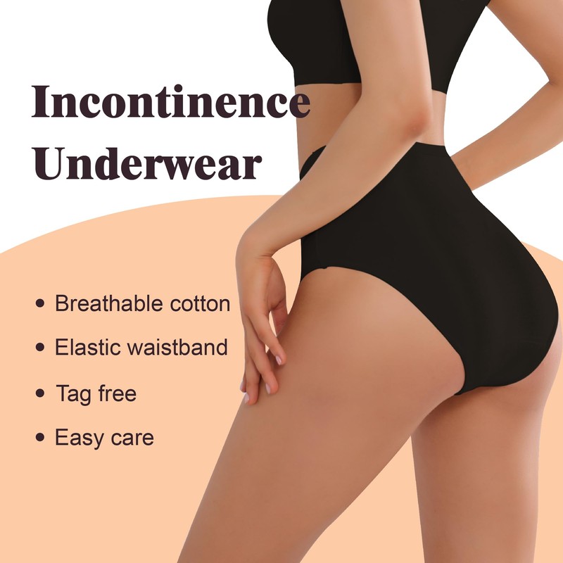 IRISMORII Leak Proof Incontinence Underwear for Women Washable Absorbent Bladder