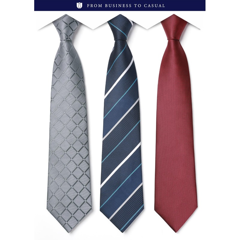 HISDERN T3-02 Brand Necktie, Handkerchief, Set of 3, Width: 3.3