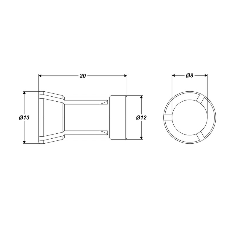 Collet for Straight Grinder Replacement Collet 8 mm
