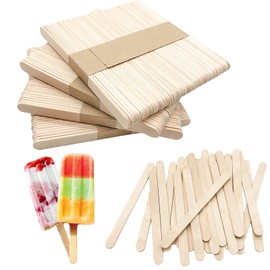 Svnntaa 200 PCS Natural Wooden Popsicle Sticks, Food Grade Smooth Wooden Sticks, Ice Cream Candy Making, 4.5 inch Wood Craft Popsicle Sticks for Craft