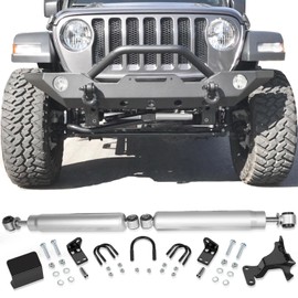 For Jeep Wrangler JL Dual Steering Stabilizer, N3 Dual Steering Stabilizer Kit for Jeep Wrangler JL/Gladiator JT 2018-2024 with 2.5" of Lift or Higher, Replace for 87304