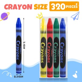 FUMILE Crayons 80 Sets of 4 Colors (320 Count), Crayon Bulk Individual Packs, Non-Toxic Mini Crayons for Kids Party Favors, Restaurants, School Supplies, Travel and More Events