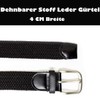 Gloop unisex elastic leather braided stretch belt; stretchable fabric; leather