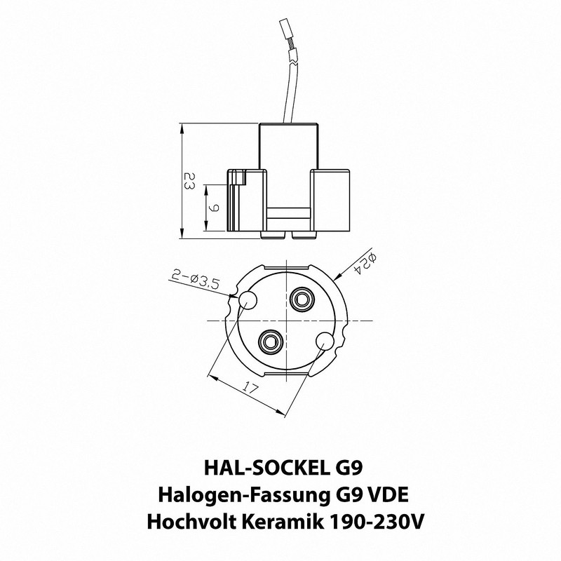 Mextronic VDE Socket G9 190-230 V 12.5 cm (Pack of