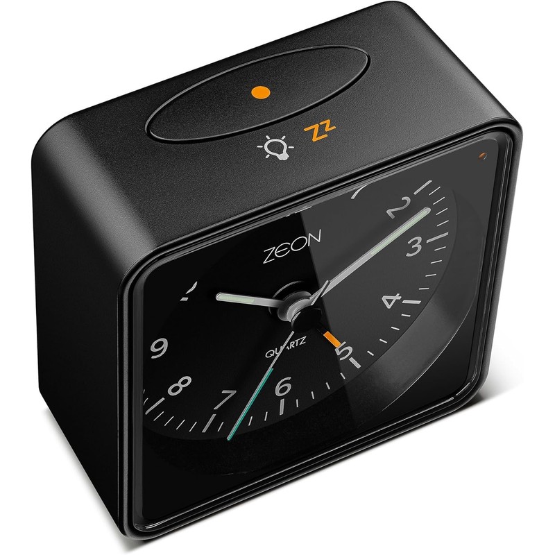 ZEON Bedside Analogue Alarm Clock with Light and Snooze Function,